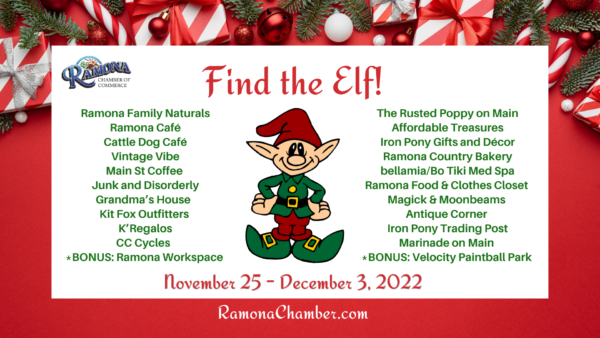 Ramona Merchants Find the Elf Contest