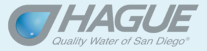 hague quality water san diego logo with light blue background