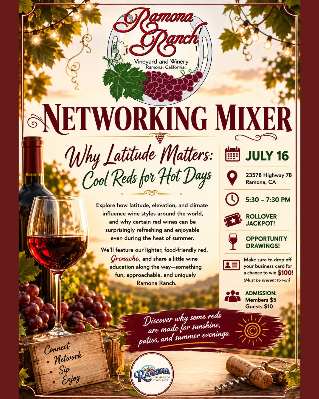 7-16-26 July Ramona Chamber Networking Mixer - Ramona Ranch Winery