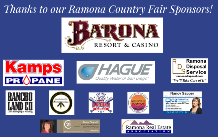 thanks to 2022 ramona country fair sponsors